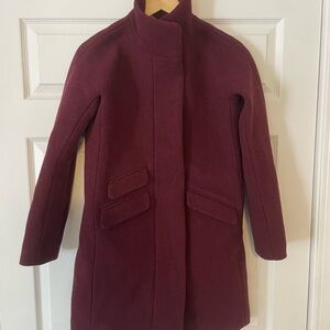J. Crew Burgundy Wool Coat